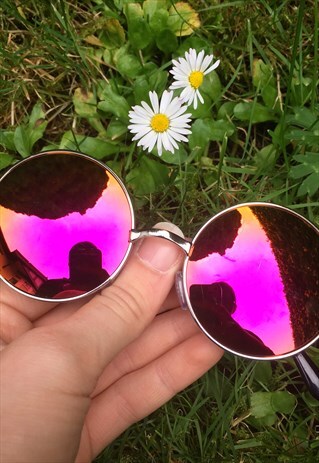 UNISEX FESTIVAL HOLOGRAPHIC ROUND JOHN LENNON SUNGLASSES