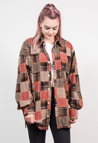 VINTAGE 90'S GRUNGE CHECK FLANNEL SHIRT