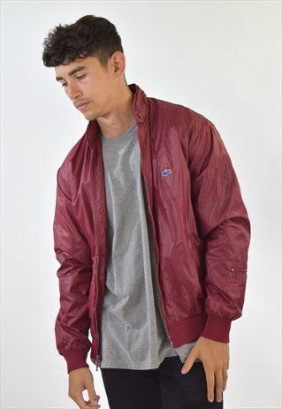 VINTAGE 90S RED LACOSTE SHELL TRACK JACKET