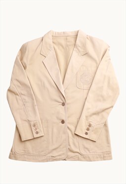 Vintage 90s Fendi Blazer Jacket in Beige