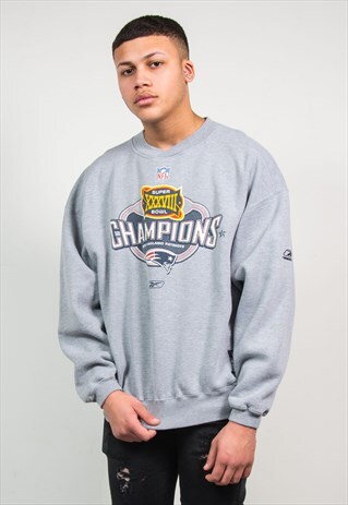 REEBOK SWEATSHIRT NFL NEW ENGLAND PATRIOTS SUPER BOWL