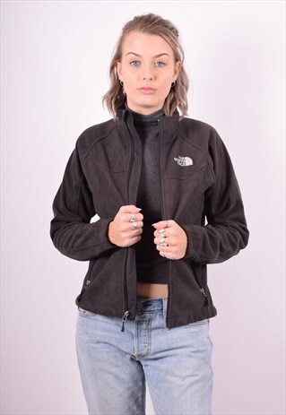 THE NORTH FACE WOMENS VINTAGE FLEECE JACKET SMALL BLACK 90'S