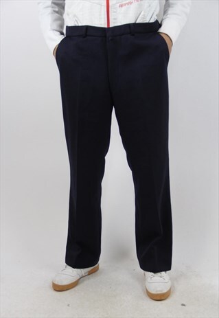 VINTAGE TAILORED NAVY TROUSERS