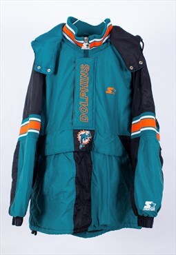Vintage 90s NFL Miami Dolphins Pullover Coat