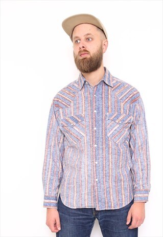 VINTAGE KENNINGTON WESTERN RANCH STRIPED SHIRT