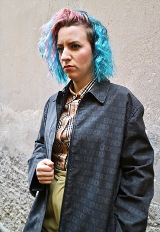 90S VINTAGE RARE FENDI FENDISSIME MONOGRAM TRENCH COAT