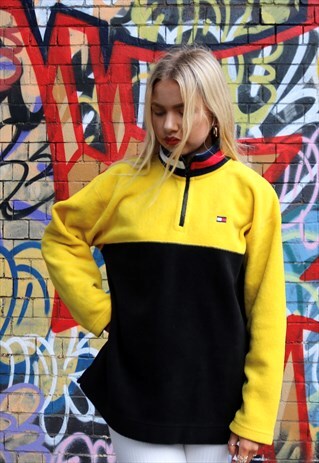 YELLOW AND BLACK TOMMY HILFIGER FLEECE