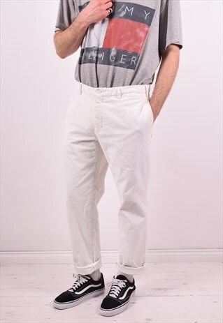 BURBERRY MENS VINTAGE CORDUROY JEANS W36 L29 WHITE 90S