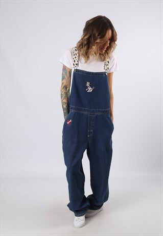 DENIM DUNGAREES TALL LENGTH WIDE LEG UK 16 (55A)