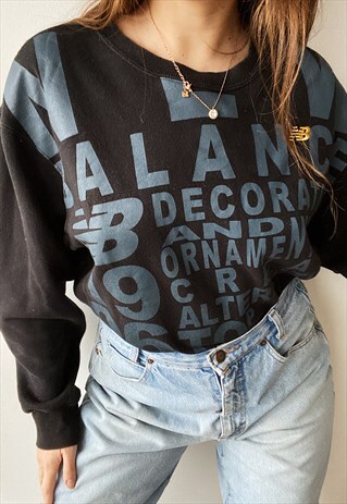 VINTAGE Y2K 00S NEW BALANCE LOGO JUMPER SWEATSHIRT