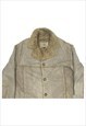 GUESS SHERPA LINED LEATHER COAT BROWN 90S WOMENS L