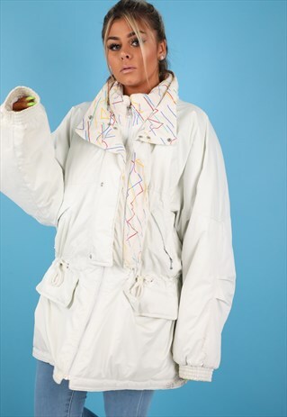 VINTAGE SKI JACKET IN WHITE NJ709