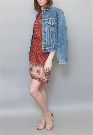 VINTAGE 1970'S PREMIUM DEEP RED PAISLEY TUNIC.