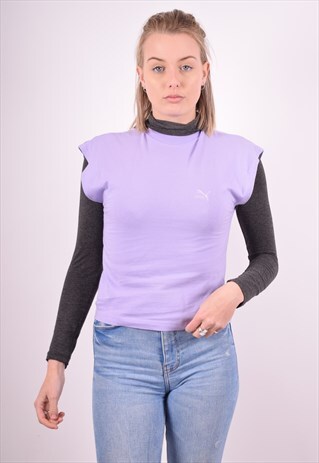PUMA WOMENS VINTAGE VEST TOP MEDIUM PURPLE 90S
