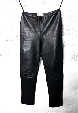 Grunge Aesthetic Goth Black Real Leather Pants