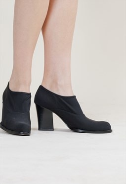 Vintage 90s Nine West Black Heeled Boots Women US7