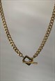 CEASER. GOLD T-BAR CHAIN NECKLACE