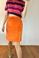 1970'S VINTAGE ORANGE CHENILLE MINI SKIRT