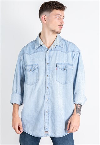 VINTAGE 80S LEVI'S DENIM SHIRT / S9392