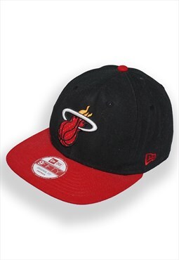 New Era NBA Miami Heat Black Snapback Hat Mens