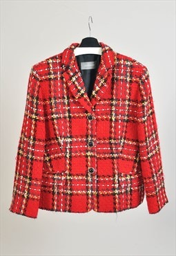 Vintage 00s tweed jacket in red