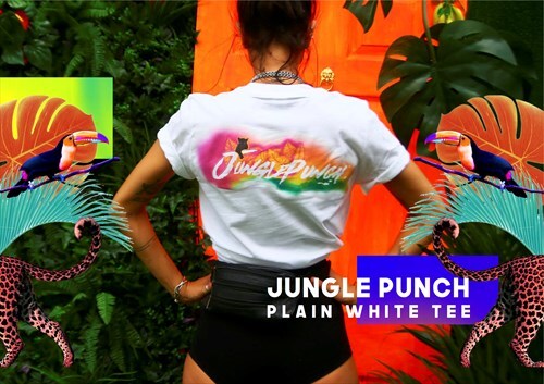 JUNGLE PUNCH PLAIN WHITE printed TEE Elsie and fred