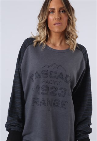 SWEATSHIRT JUMPER OVERSIZED MOSSIMO LOGO LONG UK 18 (O4Z)