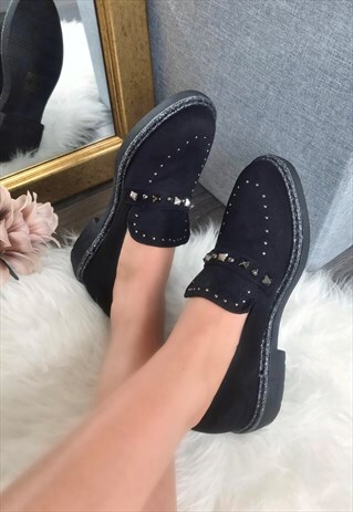 CHUNKY BLACK GLITTER LOAFERS