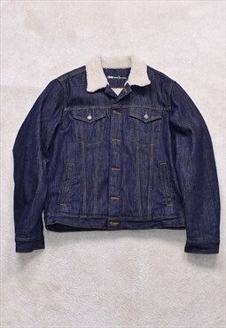 Vintage Gap Blue/Grey Sherpa Lined Denim Jacket