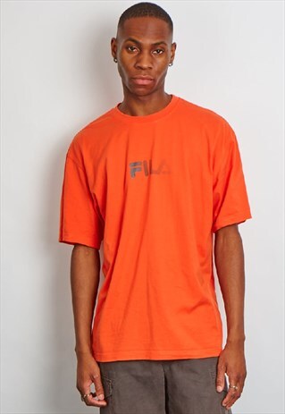 VINTAGE 90'S FILA LOGO ORANGE T-SHIRT