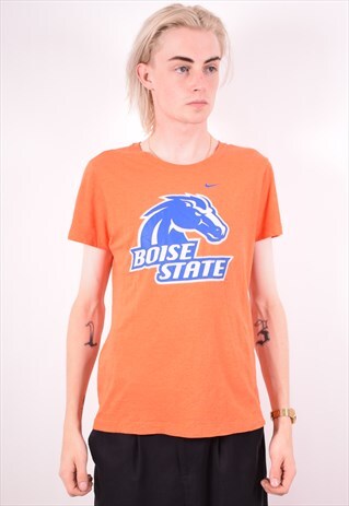 NIKE MENS VINTAGE BOISE STATE T-SHIRT TOP LARGE ORANGE 90S
