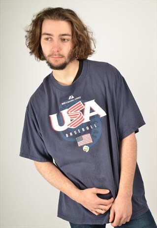 VINTAGE USA BASEBALL GRAPHIC PRINT T-SHIRT