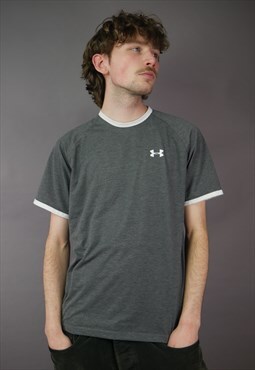 Vintage Under Armour T-Shirt in Grey With Logo