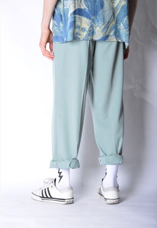 VINTAGE 90S MINT BLUE PANTS