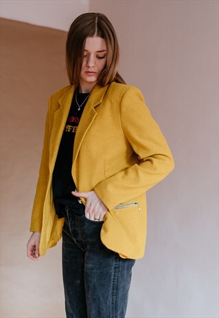 VINTAGE 80S MUSTARD BLAZER JACKET