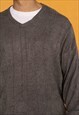 VINTAGE DOCKERS JUMPER V NECK IN GREY XXL