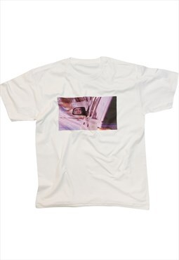Reflective Louis Theroux Thinking in the Car Mirror T-Shirt 