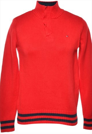 VINTAGE TOMMY HILFIGER QUARTER-ZIP 1990S JUMPER - M