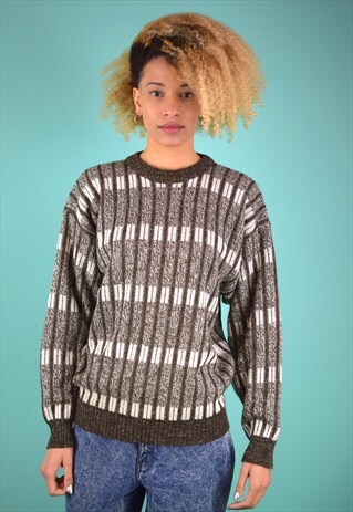 VINTAGE 90'S PATTERNED KNIT JUMPER