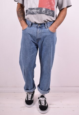 TOMMY HILFIGER MENS VINTAGE JEANS W33 L30 BLUE 90'S