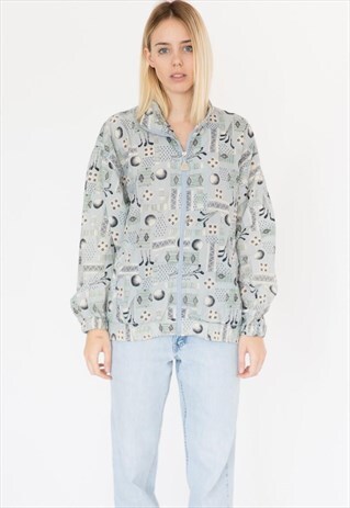 VINTAGE 80S BABY BLUE GOLF BOMBER JACKET