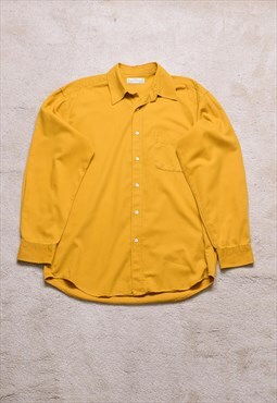 Vintage 90s St Michael Mustard Yellow Heavy Cotton Shirt