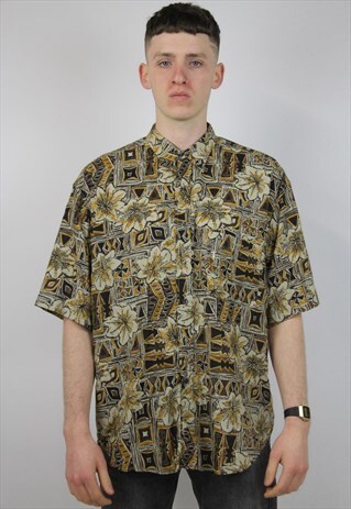 VINTAGE TRUSSARDI FUNKY PATTERNED 90'S SHIRT