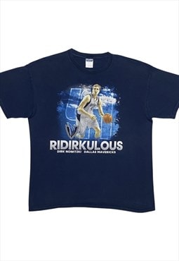 NBA Dallas Mavericks Dirk Nowitzki Blue T-Shirt L