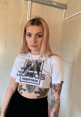 VINTAGE ADIDAS GRAPHIC CROP T SHIRT