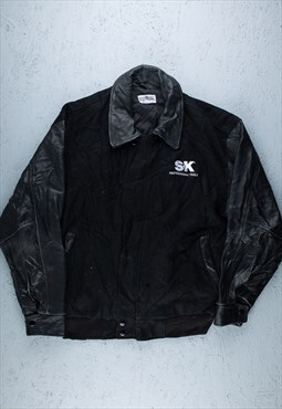 90s USA Black SK Tools Letterman Varsity Jacket - B2257