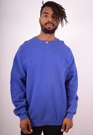 ADIDAS MENS VINTAGE SWEATSHIRT JUMPER XL PURPLE 90S