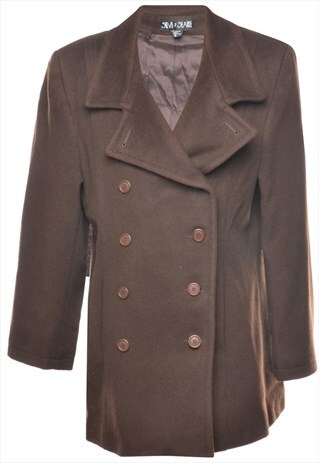 BEYOND RETRO VINTAGE DOUBLE BREASTED WOOL COAT - M
