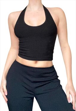 Vintage Y2K 90's/00's Black Flared/Straight Leg Trousers