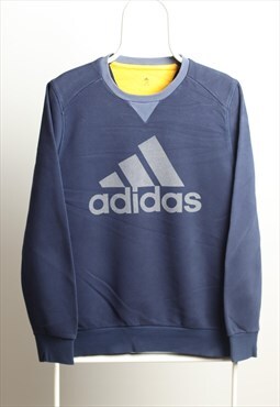 Vintage Adidas Crewneck Logo Sweatshirt Navy M